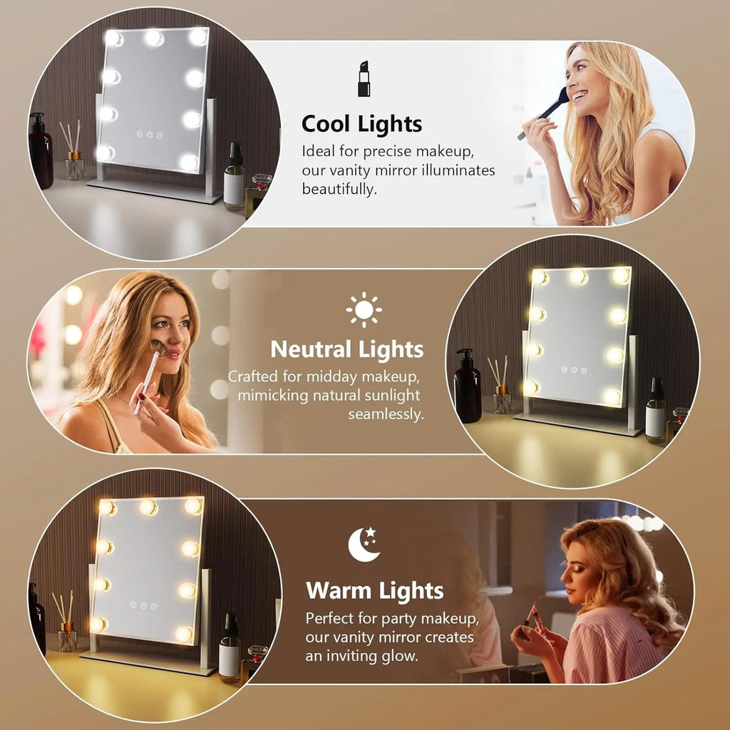 Profi LED-Hollywood Spiegel: Perfektes Make-up Licht