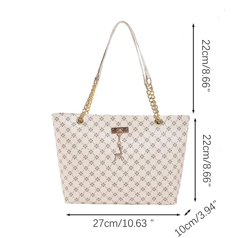 Große Leder-Tote-Bag mit Monogramm-Muster