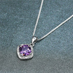 Glamouröse Box-Kette mit Kristall-Anhänger