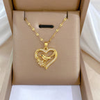 Goldene Herz-Kette aus Edelstahl
