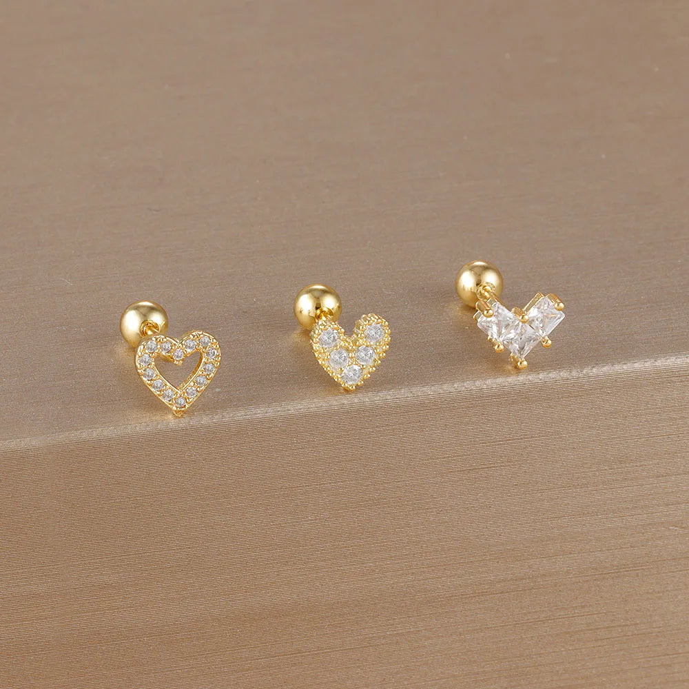Kronen-Ohrringe Set – 14K Vergoldet & Funkelnde Kristalle