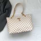 Große Leder-Tote-Bag mit Monogramm-Muster
