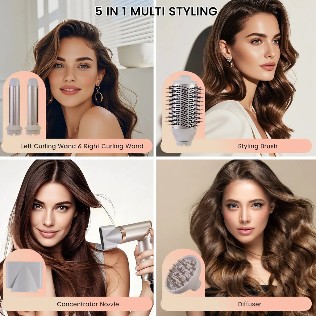 HATTEKER 5-in-1 Profi-Set – Anti-Frizz & Maximales Volumen