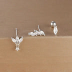 Kronen-Ohrringe Set – 14K Vergoldet & Funkelnde Kristalle