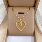 Goldene Herz-Kette aus Edelstahl