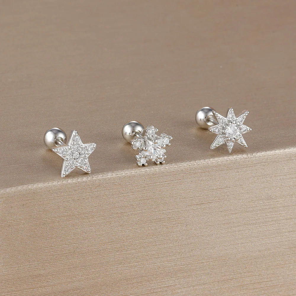 Kronen-Ohrringe Set – 14K Vergoldet & Funkelnde Kristalle