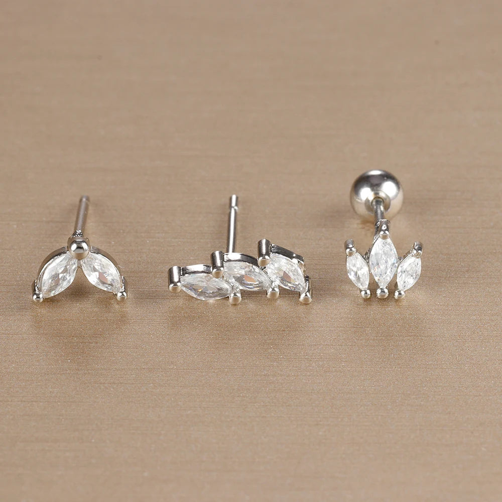 Kronen-Ohrringe Set – 14K Vergoldet & Funkelnde Kristalle