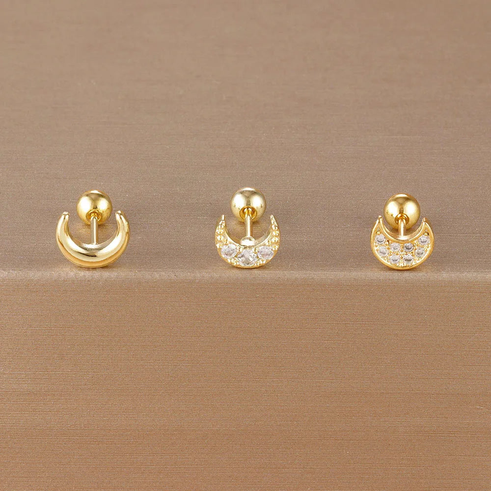 Kronen-Ohrringe Set – 14K Vergoldet & Funkelnde Kristalle