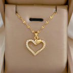 Goldene Herz-Kette aus Edelstahl