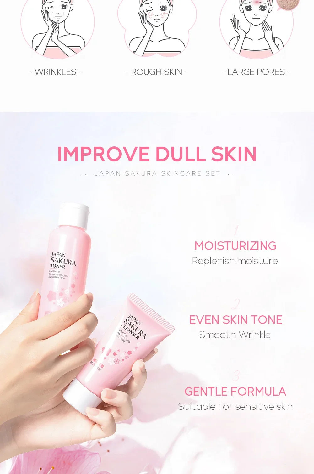 LAIKOU Sakura Beauty Set: Strahlende Haut (5-teilig)