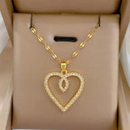 Goldene Herz-Kette aus Edelstahl