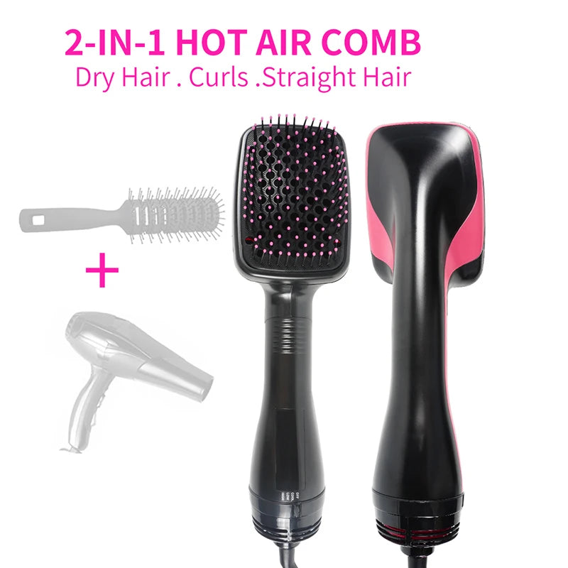 ROFAELEC 2-in-1 Warmluftbürste – Blow-Dry Funktion
