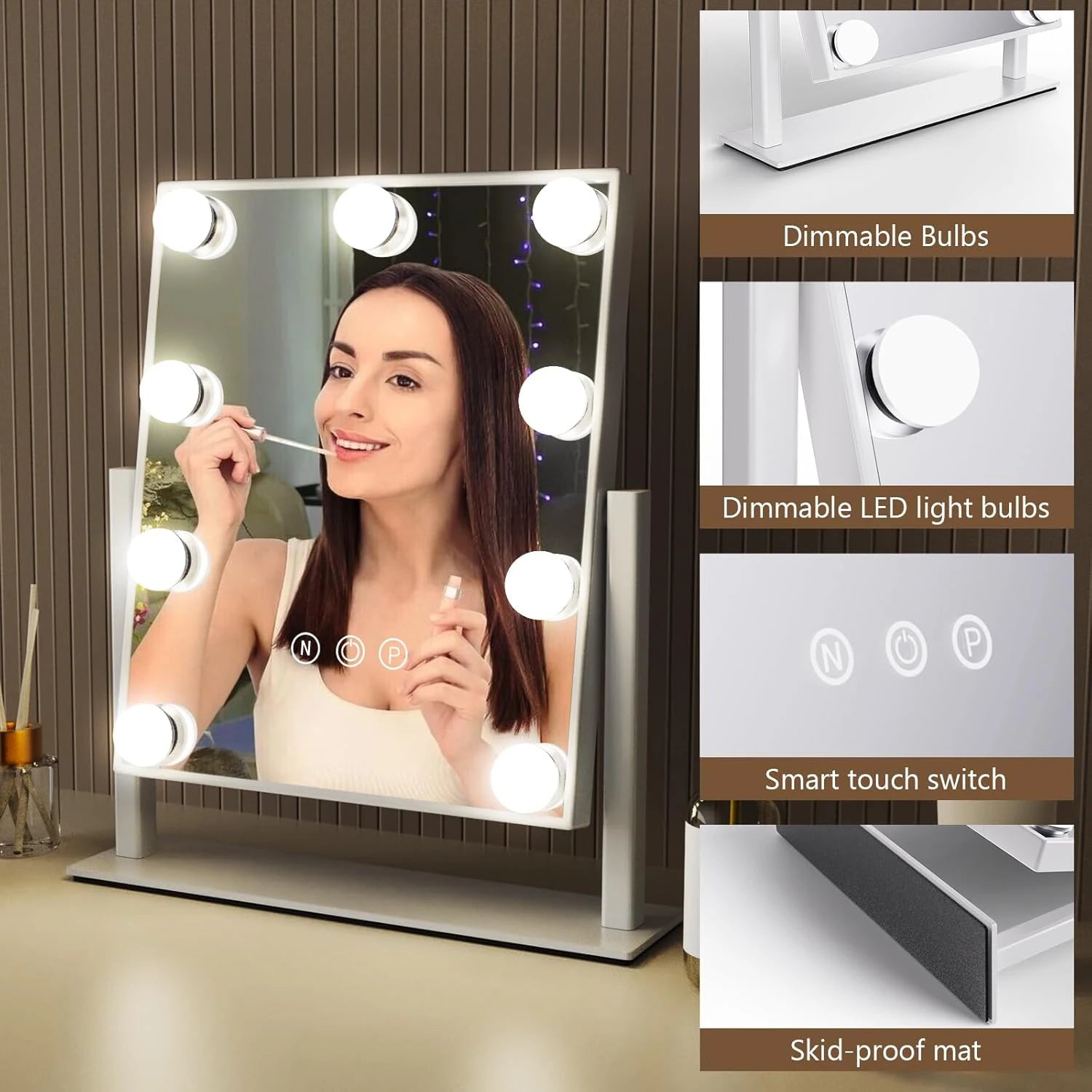 Profi LED-Hollywood Spiegel: Perfektes Make-up Licht