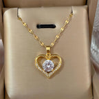 Goldene Herz-Kette aus Edelstahl