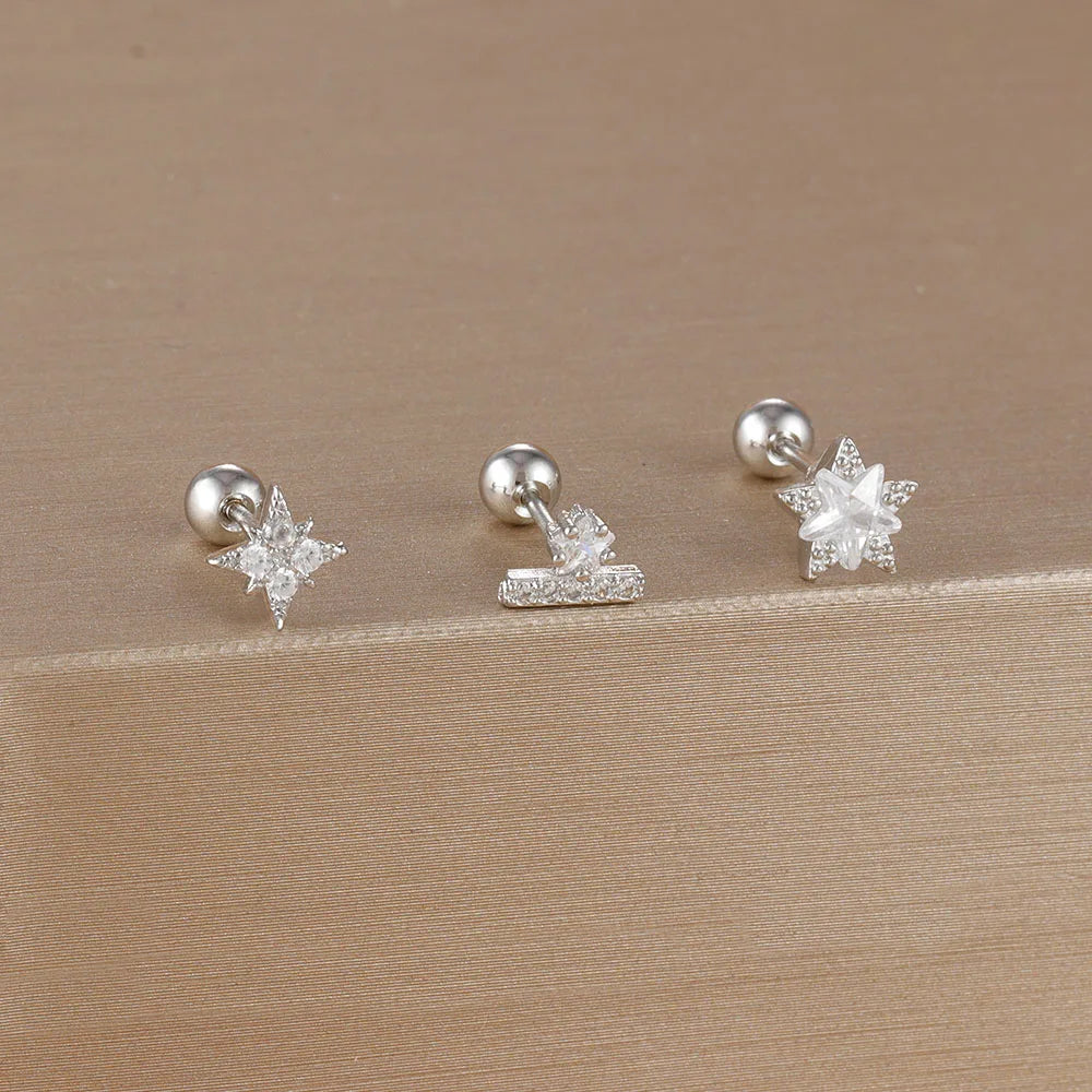 Kronen-Ohrringe Set – 14K Vergoldet & Funkelnde Kristalle