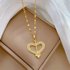 Goldene Herz-Kette aus Edelstahl